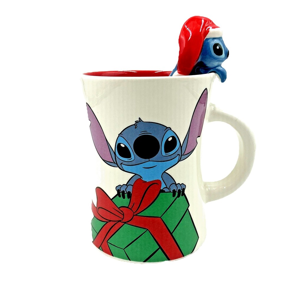 Disney Stitch Christmas Mug Opening Gift 12 oz Holiday Coffee Cup
